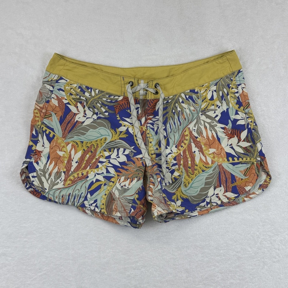Patagonia‎ Board Shorts Womens 8 Floral Drawstring Swim Surf Beach 76598